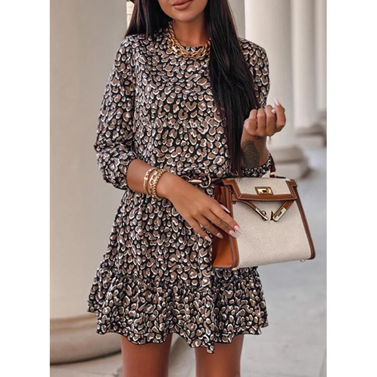 Robe Décontractée à Manches Longues Imprimée à Fleurs