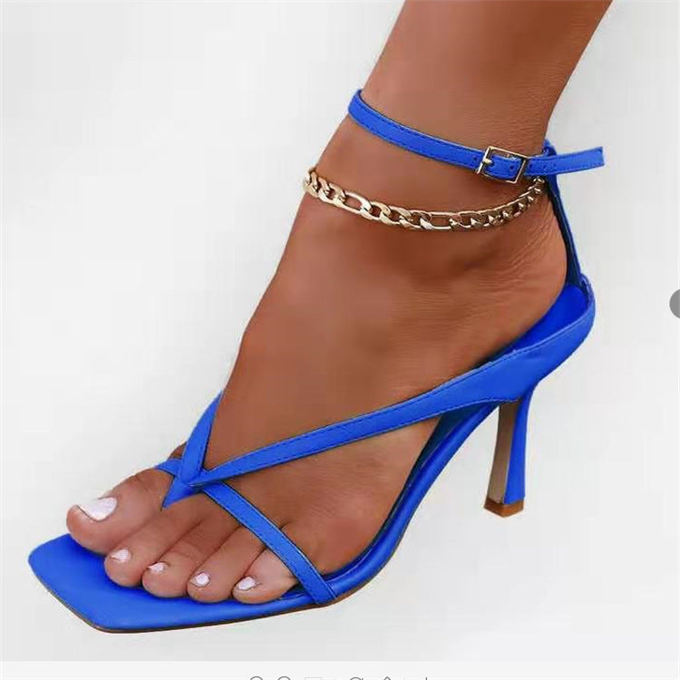 Sandales à Talons Hauts pour Femme à Bout Carré