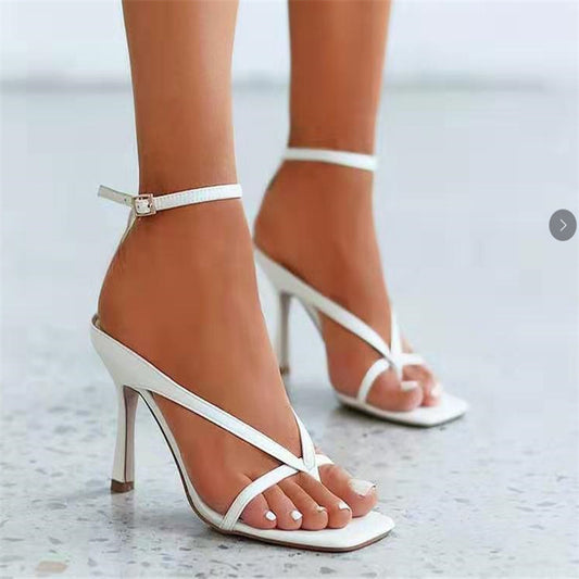 Sandales à Talons Hauts pour Femme à Bout Carré