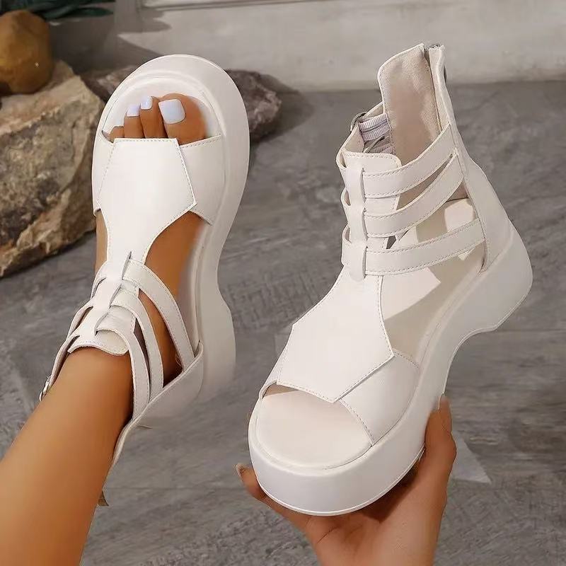 Sandales Romaines – Printemps/Été, Talon Plat, Semelle Plateforme
