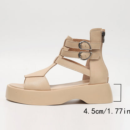 Sandales Romaines – Printemps/Été, Talon Plat, Semelle Plateforme